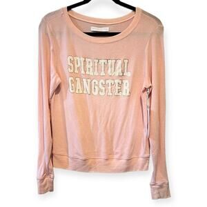 Spiritual Gangster Pullover Sweater Pink size XS
